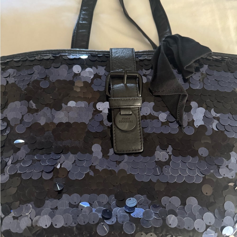 Juicy Couture Black and Silver Sequin Tote